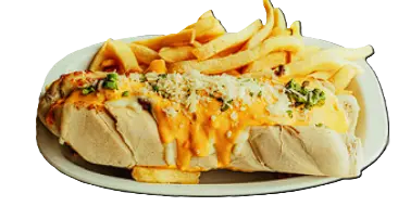 Baguette de ternera con muzzarella y cheddar