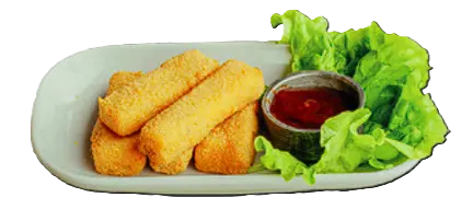 Bastones de muzzarella con salsa BBQ