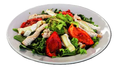 Ensalada Cuervo Blanco con palta y queso brie
