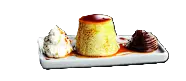 Flan casero con dulce de leche y crema