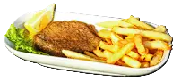 Milanesa de ternera con papas clásicas