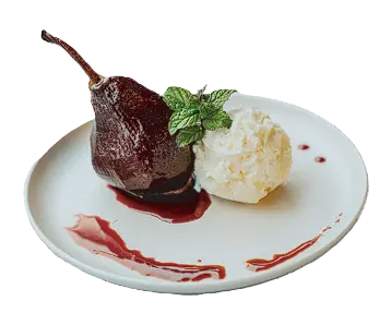 PERAS AL BORGOÑA CON HELADO DE VAINILLA>
                <div class=