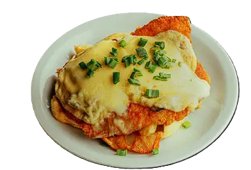 Suprema al gratén con provolone y champignones