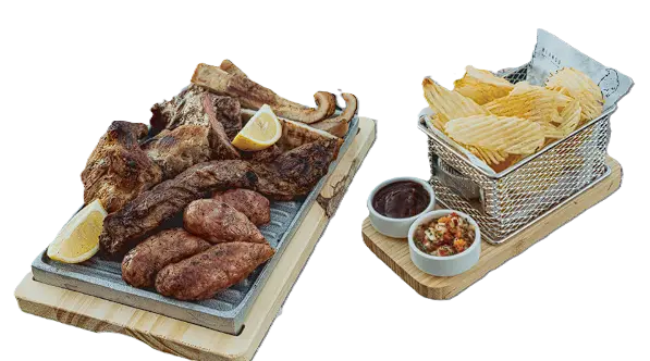 Surubi crocante con papas rejilla y alioli