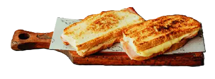 Tostado Cuervo Blanco XXL con muzzarella y jamón