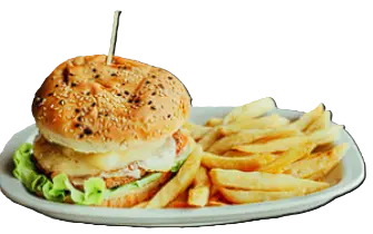 Hamburguesa vegetariana con lechuga y muzzarella