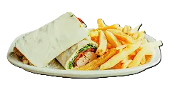 Wrap de pollo grillado con rúcula y parmesano