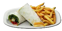 Wrap de vegetales asados con queso fundido